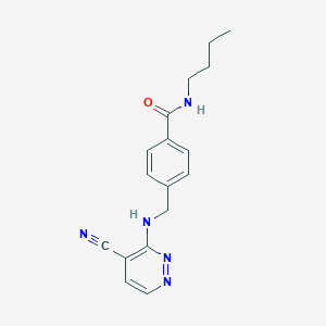 molecular formula C17H19N5O B7313624 N-butyl-4-[[(4-cyanopyridazin-3-yl)amino]methyl]benzamide 