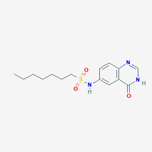 molecular formula C15H21N3O3S B7313736 N-(4-oxo-3H-quinazolin-6-yl)heptane-1-sulfonamide 