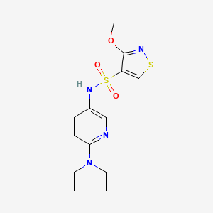 molecular formula C13H18N4O3S2 B7313743 N-[6-(diethylamino)pyridin-3-yl]-3-methoxy-1,2-thiazole-4-sulfonamide 