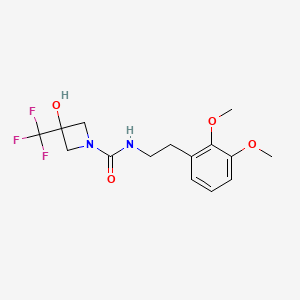 molecular formula C15H19F3N2O4 B7313786 N-[2-(2,3-dimethoxyphenyl)ethyl]-3-hydroxy-3-(trifluoromethyl)azetidine-1-carboxamide 