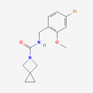 molecular formula C14H17BrN2O2 B7313809 N-[(4-bromo-2-methoxyphenyl)methyl]-5-azaspiro[2.3]hexane-5-carboxamide 