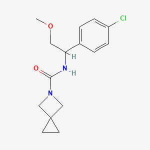 molecular formula C15H19ClN2O2 B7313817 N-[1-(4-chlorophenyl)-2-methoxyethyl]-5-azaspiro[2.3]hexane-5-carboxamide 