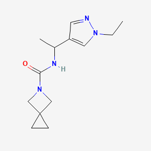 molecular formula C13H20N4O B7313822 N-[1-(1-ethylpyrazol-4-yl)ethyl]-5-azaspiro[2.3]hexane-5-carboxamide 
