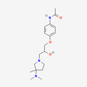 molecular formula C18H29N3O3 B7313844 N-[4-[3-[3-(dimethylamino)-3-methylpyrrolidin-1-yl]-2-hydroxypropoxy]phenyl]acetamide 