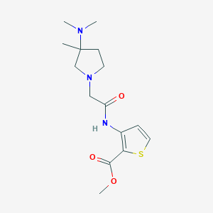 molecular formula C15H23N3O3S B7313852 Methyl 3-[[2-[3-(dimethylamino)-3-methylpyrrolidin-1-yl]acetyl]amino]thiophene-2-carboxylate 