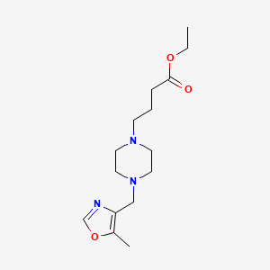 molecular formula C15H25N3O3 B7313884 Ethyl 4-[4-[(5-methyl-1,3-oxazol-4-yl)methyl]piperazin-1-yl]butanoate 