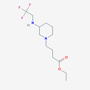 molecular formula C13H23F3N2O2 B7313892 Ethyl 4-[3-(2,2,2-trifluoroethylamino)piperidin-1-yl]butanoate 
