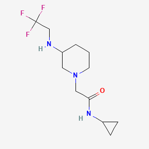 molecular formula C12H20F3N3O B7313902 N-cyclopropyl-2-[3-(2,2,2-trifluoroethylamino)piperidin-1-yl]acetamide 
