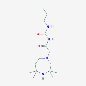 molecular formula C15H30N4O2 B7313906 N-(propylcarbamoyl)-2-(3,3,5,5-tetramethyl-1,4-diazepan-1-yl)acetamide 