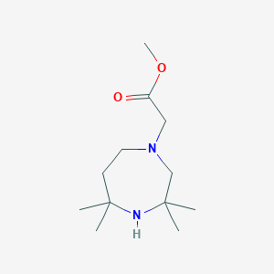 molecular formula C12H24N2O2 B7313914 Methyl 2-(3,3,5,5-tetramethyl-1,4-diazepan-1-yl)acetate 