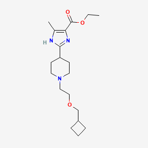 molecular formula C19H31N3O3 B7313934 ethyl 2-[1-[2-(cyclobutylmethoxy)ethyl]piperidin-4-yl]-5-methyl-1H-imidazole-4-carboxylate 