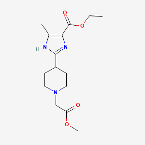 molecular formula C15H23N3O4 B7313941 ethyl 2-[1-(2-methoxy-2-oxoethyl)piperidin-4-yl]-5-methyl-1H-imidazole-4-carboxylate 