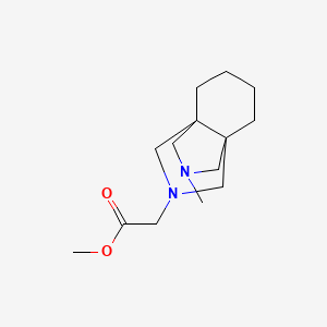 molecular formula C14H24N2O2 B7313966 Methyl 2-(11-methyl-8,11-diazatricyclo[4.3.3.01,6]dodecan-8-yl)acetate 