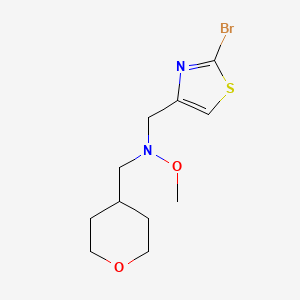 molecular formula C11H17BrN2O2S B7313971 N-[(2-bromo-1,3-thiazol-4-yl)methyl]-N-methoxy-1-(oxan-4-yl)methanamine 