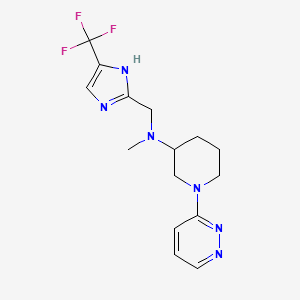 molecular formula C15H19F3N6 B7313987 N-methyl-1-pyridazin-3-yl-N-[[5-(trifluoromethyl)-1H-imidazol-2-yl]methyl]piperidin-3-amine 