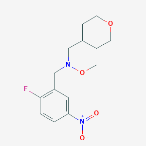 molecular formula C14H19FN2O4 B7314002 N-[(2-fluoro-5-nitrophenyl)methyl]-N-methoxy-1-(oxan-4-yl)methanamine 