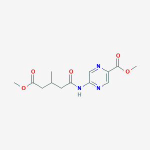 molecular formula C13H17N3O5 B7314024 Methyl 5-[(5-methoxy-3-methyl-5-oxopentanoyl)amino]pyrazine-2-carboxylate 