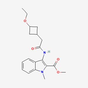 molecular formula C19H24N2O4 B7314033 Methyl 3-[[2-(3-ethoxycyclobutyl)acetyl]amino]-1-methylindole-2-carboxylate 