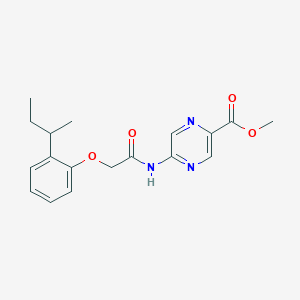 molecular formula C18H21N3O4 B7314042 Methyl 5-[[2-(2-butan-2-ylphenoxy)acetyl]amino]pyrazine-2-carboxylate 
