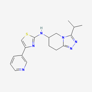 molecular formula C17H20N6S B7314247 N-(3-propan-2-yl-5,6,7,8-tetrahydro-[1,2,4]triazolo[4,3-a]pyridin-6-yl)-4-pyridin-3-yl-1,3-thiazol-2-amine 
