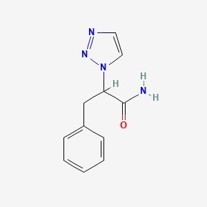 molecular formula C11H12N4O B7314351 3-Phenyl-2-(triazol-1-yl)propanamide 