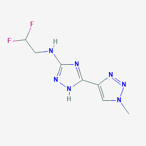 molecular formula C7H9F2N7 B7314401 N-(2,2-difluoroethyl)-5-(1-methyltriazol-4-yl)-1H-1,2,4-triazol-3-amine 