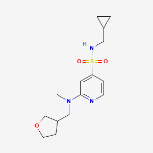 molecular formula C15H23N3O3S B7314694 N-(cyclopropylmethyl)-2-[methyl(oxolan-3-ylmethyl)amino]pyridine-4-sulfonamide 