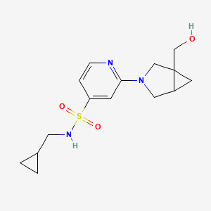 molecular formula C15H21N3O3S B7314702 N-(cyclopropylmethyl)-2-[1-(hydroxymethyl)-3-azabicyclo[3.1.0]hexan-3-yl]pyridine-4-sulfonamide 