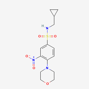 molecular formula C14H19N3O5S B7314703 N-(cyclopropylmethyl)-4-morpholin-4-yl-3-nitrobenzenesulfonamide 