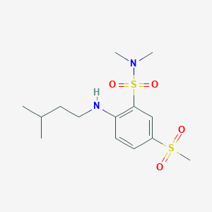 molecular formula C14H24N2O4S2 B7314715 N,N-dimethyl-2-(3-methylbutylamino)-5-methylsulfonylbenzenesulfonamide 