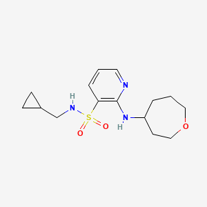 molecular formula C15H23N3O3S B7314726 N-(cyclopropylmethyl)-2-(oxepan-4-ylamino)pyridine-3-sulfonamide 