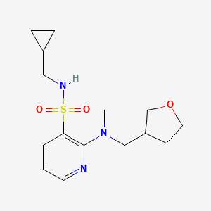 molecular formula C15H23N3O3S B7314733 N-(cyclopropylmethyl)-2-[methyl(oxolan-3-ylmethyl)amino]pyridine-3-sulfonamide 