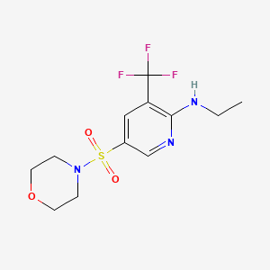 molecular formula C12H16F3N3O3S B7314761 N-ethyl-5-morpholin-4-ylsulfonyl-3-(trifluoromethyl)pyridin-2-amine 