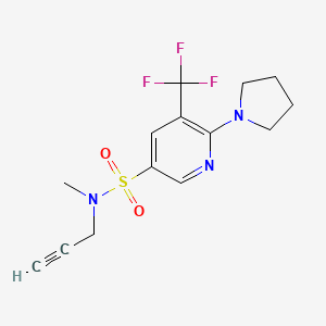 molecular formula C14H16F3N3O2S B7314782 N-methyl-N-prop-2-ynyl-6-pyrrolidin-1-yl-5-(trifluoromethyl)pyridine-3-sulfonamide 