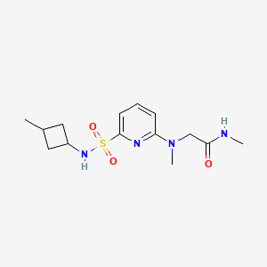 molecular formula C14H22N4O3S B7314800 N-methyl-2-[methyl-[6-[(3-methylcyclobutyl)sulfamoyl]pyridin-2-yl]amino]acetamide 