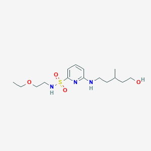 molecular formula C15H27N3O4S B7314808 N-(2-ethoxyethyl)-6-[(5-hydroxy-3-methylpentyl)amino]pyridine-2-sulfonamide 