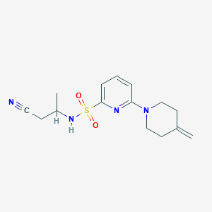 molecular formula C15H20N4O2S B7314820 N-(1-cyanopropan-2-yl)-6-(4-methylidenepiperidin-1-yl)pyridine-2-sulfonamide 