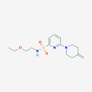 molecular formula C15H23N3O3S B7314824 N-(2-ethoxyethyl)-6-(4-methylidenepiperidin-1-yl)pyridine-2-sulfonamide 