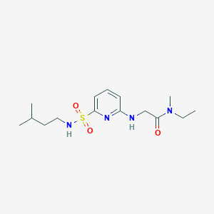 molecular formula C15H26N4O3S B7315021 N-ethyl-N-methyl-2-[[6-(3-methylbutylsulfamoyl)pyridin-2-yl]amino]acetamide 