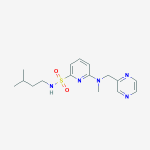molecular formula C16H23N5O2S B7315027 N-(3-methylbutyl)-6-[methyl(pyrazin-2-ylmethyl)amino]pyridine-2-sulfonamide 