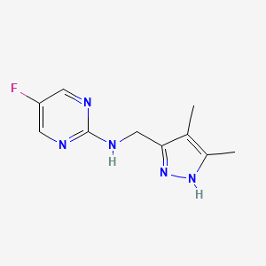 molecular formula C10H12FN5 B7315314 N-[(4,5-dimethyl-1H-pyrazol-3-yl)methyl]-5-fluoropyrimidin-2-amine 