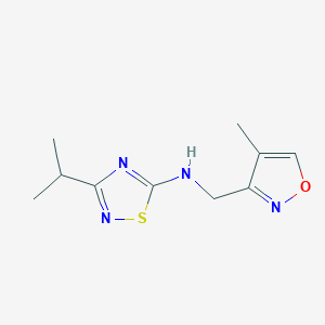 molecular formula C10H14N4OS B7315351 N-[(4-methyl-1,2-oxazol-3-yl)methyl]-3-propan-2-yl-1,2,4-thiadiazol-5-amine 