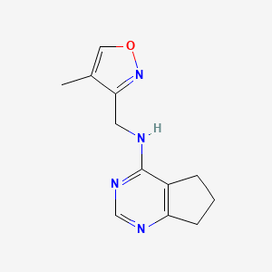 molecular formula C12H14N4O B7315367 N-[(4-methyl-1,2-oxazol-3-yl)methyl]-6,7-dihydro-5H-cyclopenta[d]pyrimidin-4-amine 