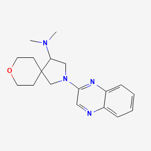molecular formula C18H24N4O B7315540 N,N-dimethyl-2-quinoxalin-2-yl-8-oxa-2-azaspiro[4.5]decan-4-amine 