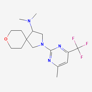 molecular formula C16H23F3N4O B7315546 N,N-dimethyl-2-[4-methyl-6-(trifluoromethyl)pyrimidin-2-yl]-8-oxa-2-azaspiro[4.5]decan-4-amine 