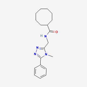 molecular formula C19H26N4O B7315603 N-[(4-methyl-5-phenyl-1,2,4-triazol-3-yl)methyl]cyclooctanecarboxamide 