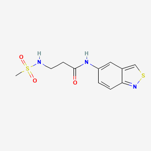 molecular formula C11H13N3O3S2 B7315676 N-(2,1-benzothiazol-5-yl)-3-(methanesulfonamido)propanamide 