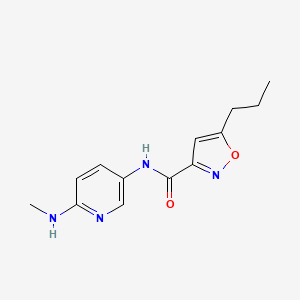 molecular formula C13H16N4O2 B7315703 N-[6-(methylamino)pyridin-3-yl]-5-propyl-1,2-oxazole-3-carboxamide 