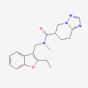 molecular formula C19H22N4O2 B7315746 N-[(2-ethyl-1-benzofuran-3-yl)methyl]-N-methyl-5,6,7,8-tetrahydro-[1,2,4]triazolo[1,5-a]pyridine-6-carboxamide 