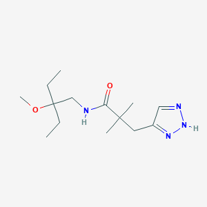 molecular formula C14H26N4O2 B7315748 N-(2-ethyl-2-methoxybutyl)-2,2-dimethyl-3-(2H-triazol-4-yl)propanamide 